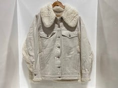 HOLLY COZY DENIM JACKET IN COLOUR IVORY- SIZE L- RRP £268