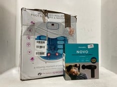 HOMEDICS NOVO EVERYDAY MINI MASSAGE GUN TO INCLUDE RIO 6 X MOTORISED ROLLER FOOT BATH SPA & MASSAGER - TOTAL RRP £160