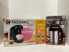 DAEWOO 1000W 1.6 L SOUP MAKER TO INCLUDE TASSIMO HAPPY POD COFFEE MACHINE