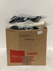 BOX OF ASSORTED WOMEN'S CLOTHING ITEMS TO INCLUDE EMBROIDERED COTTON MIDI DRESS BLACK - SIZE 18