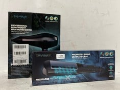 REVAMP HYDRO SHIELD X SHINE CERAMIC HAIR STRAIGHTENER TO INCLUDE REVAMP PROGLOSS 3950 AC FEATHERLITE ULTRA X SHINE HAIR DRYER - TOTAL RRP £199