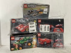 5 X ASSORTED LEGO TO INCLUDE MCLAREN FORMULA 1 RACE CAR BUILDING SET - ITEM NO. 76919