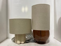 LIBBY CERAMIC TABLE LAMP TO INCLUDE AMBER GLASS TABLE LAMP