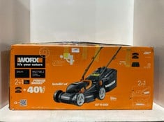 WORX 34CM CORDLESS LAWN MOWER - MODEL NO. WG779E.2 - RRP £151