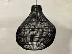 LAMAR RATTAN PENDANT SHADE TO INCLUDE RATTAN LAUNDRY CORNER HAMPER