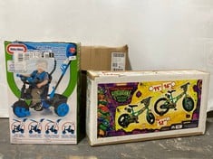 3 X ASSORTED KIDS ITEMS TO INCLUDE NEO MORPH STUNT SCOOTER IN WHITE