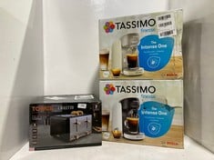 3 X ASSORTED KITCHEN ITEMS TO INCLUDE BOSCH TASSIMO FINESSE THE INTENSE ONE WHITE / BLACK (RRP £119)