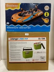 KONDOR 3000 INFLATABLE DINGHY RAFT SET TO INCLUDE VANGO PINNACLE 32 L - 72 HR COOLER GREEN