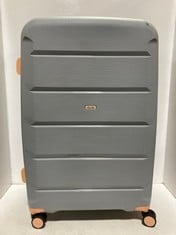 ROCK LUGGAGE TULUM 8-WHEEL HARDSHELL SUITCASE LARGE GREY / CORAL ORANGE - RRP £105