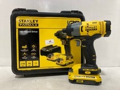 STANLEY FATMAX V20 LI-ION 18V BRUSHLESS IMPACT DRIVER 1 X 2.0 AH BATTERY - MODEL NO. SFMCF810D1K-GB - RRP £100