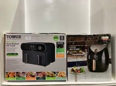 TOWER 10.4 L VORTX DUAL BASKET AIR FRYER BLACK TO INCLUDE TOWER VORTX 4.3 L AIR FRYER ROSE GOLD EDITION BLACK / ROSE GOLD - TOTAL RRP £203