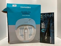 HOMEDICS DOUBLE THE BUBBLES LUXURY FOOT SPA TO INCLUDE REVAMP HOLLYWOOD WAVE, CURL & ADVANCED SHINE AUTOMATIC ROTATING CURLER - TOTAL RRP £174