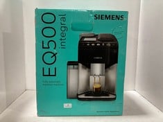 SIEMENS EQ500 INTEGRAL FULLY AUTOMATIC ESPRESSO MACHINE SILVER / BLACK - MODEL NO. TQ513GB1 - RRP £629