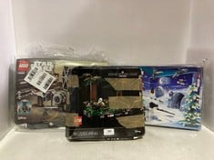 3 X ASSORTED LEGO ITEMS TO INCLUDE LEGO STAR WARS ENDOR SPEEDER CHASE DIORAMA 75353 (RRP £52)