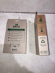 BOX OF ASSORTED DOG POOP BAGS TO INCLUDE BECO 96 PLANT BASED COMPOSTABLE POOP BAGS WITH HANDLES