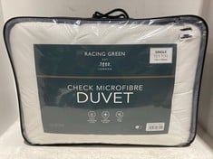 RACING GREEN CHECK MICROFIBRE DUVET- SINGLE 13.3 TOG