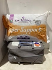 SLUMBERDOWN SUPER SUPPORT 2 PILLOW SET TO INCLUDE SNUGGLEDOWN HOTEL COLLECTION GOOSE FEATHER & DOWN DUVET- DOUBLE 13.5 TOG