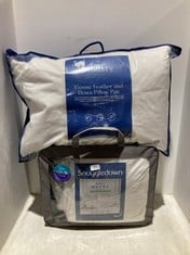 CHRISTY GOOSE FEATHER PILLOW PAIR TO INCLUDE SNUGGLEDOWN HOTEL COLLECTION GOOSE FEATHER & DOWN DUVET- KING 10.5 TOG