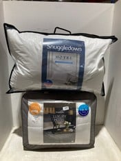 SNUGGLEDOWN HOTEL COLLECTION 2 MEDIUM SUPPORT PILLOWS TO INCLUDE SNUGGLEDOWN LUXURY HOTEL DUVET- KING 13.5 TOG