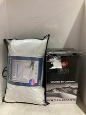 SWISS COMFORTS CARBON DUVET- UK DOUBLE 200CM X 200CM TO INCLUDE SNUGGLEDOWN HOTEL COLLECTION 2 MEDIUM SUPPORT PILLOWS- TOTAL RRP £135