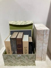 QTY OF STORAGE/GIFT BOXES TO INCLUDE LONDON PRINT BOOK STORAGE BOX