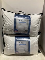 2 X SNUGGLEDOWN HOTEL COLLECTION LUXURIOUS COTTON PILLOWS-2 MEDIUM SUPPORT