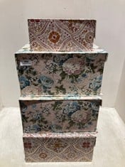 7 X STORAGE BOXES TO INCLUDE LARGE PASTEL FLORAL MOTIF STORAGE/GIFT BOX