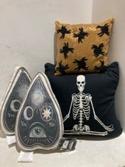 6 X ASSORTED DECOR CUSHION TO INCLUDE EDIE HOME PLANCHETTE DESIGN CUSHION 2IN X10IN X 16IN