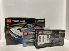 3 X ASSORTED LEGO TO INCLUDE LEGO TECHNIC NASCAR LEGO SET