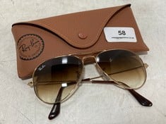 RAY-BAN GRADIENT LENS AVIATOR SUNGLASS ROSE GOLD - RRP £146