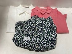 3 X WOMEN'S BLOUSES TO INCLUDE REISS PINK STRIPE LONG-SLEEVE SHIRT-SIZE UK 12