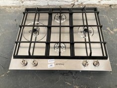 SMEG 60CM LINEA 4 ZONE GAS HOB IN STAINLESS STEEL - MODEL NO. PX164L - RRP �580 (SALEROOM 40)