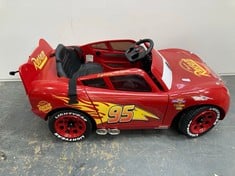 HUFFY LIGHTNING MCQUEEN KIDS RIDE ON CAR IN RED - RRP �220 (SALEROOM 40) (COLLECTION ONLY)