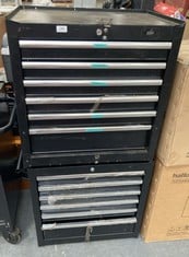 2 X ADVANCED 6 DRAWER TOOL CABINET IN BLACK - ITEM CODE. 570413 - TOTAL LOT RRP �738 (SALEROOM 40) (KERBSIDE PALLET DELIVERY)