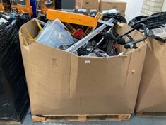 PALLET OF ASSORTED ITEMS TO INCLUDE PADDED SEAT CUSHION TO INCLUDE DOUBLE FLOCKED AIRBED (SALEROOM 40) (KERBSIDE PALLET DELIVERY)