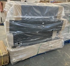 PALLET OF ASSORTED BED BASES / PARTS TO INCLUDE SINGLE DIVAN BED BASE IN LIGHT GREY VELVET (SALEROOM 40) (KERBSIDE PALLET DELIVERY)