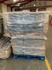 PALLET OF ASSORTED BED BASES / PARTS / FURNITURE TO INCLUDE SMALL DOUBLE DIVAN BED BASE IN LIGHT GREY FABRIC (SALEROOM 40) (KERBSIDE PALLET DELIVERY)