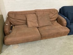 3 SEATER SOFA IN BROWN FABRIC (ZONE 1)