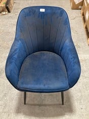 ROYAL BLUE VELVET CHAIR WITH BLACK WOODEN LEGS (ZONE 1)