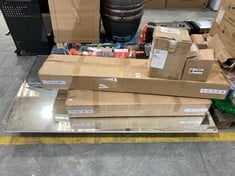 PALLET OF ASSORTED ITEMS TO INCLUDE AVA WHITE NARROW RADIATOR CONSOLE IN LARGE PARTS (ZONE 1) (KERBSIDE PALLET DELIVERY)