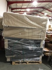 3 X ASSORTED BED BASES / PARTS TO INCLUDE DOUBLE DIVAN BED BASE IN LIGHT GREY VELVET (INCLUDES HEADBOARDS IN ASSORTED COLOURS / SIZES) (ZONE 2) (KERBSIDE PALLET DELIVERY)