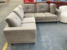 2 SEATER, CORNER, 2 SEATER SOFA IN MINK VELVET - RRP �1600 (SALEROOM 40)