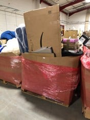 PALLET OF ASSORTED ITEMS TO INCLUDE VIDA DESIGNS WELHAM 2 DRAWER MIRRORED SHOE CABINET IN BLACK (ZONE 3) (KERBSIDE PALLET DELIVERY)