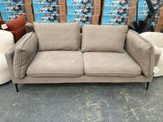 3 SEATER SOFA IN OATMEAL BROWN FABRIC - RRP �1600 (SALEROOM 40)