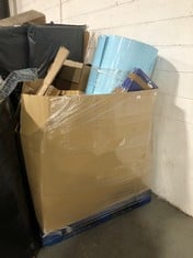 PALLET OF ASSORTED ITEMS TO INCLUDE 4 DRAWER PLASTIC DRAWERS IN BLACK / CLEAR TO INCLUDE BRIGHT STAR HELL'S MESSENGER (ZONE 3) (KERBSIDE PALLET DELIVERY)