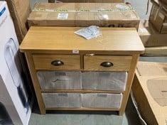 ASHWIN 2 DRAWER 4 BASKET SIDEBOARD IN NATURAL - RRP �319 (ZONE 3)