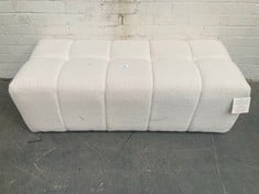 SKOVDE RECTANGLE OTTOMAN IN WHITE BOUCLE FABRIC - RRP �240 (SALEROOM 40)