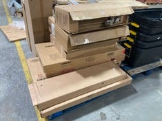 PALLET OF ASSORTED FURNITURE / PARTS TO INCLUDE HOMCOM L SHAPED COMPUTER DESK - MODEL NO. 920-036WT (BOX 1/2, PART ONLY) (ZONE 3) (KERBSIDE PALLET DELIVERY)