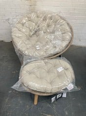 MERCER AND MADISON GARDEN CHAIR AND OTTOMAN SET IN NATURAL (SALEROOM 40)