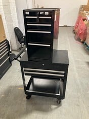 4 DRAWER TOOL STORAGE BOX TO INCLUDE 2 DRAWER MOBILE TROLLEY TOOL STORAGE (ZONE 4) (KERBSIDE PALLET DELIVERY)